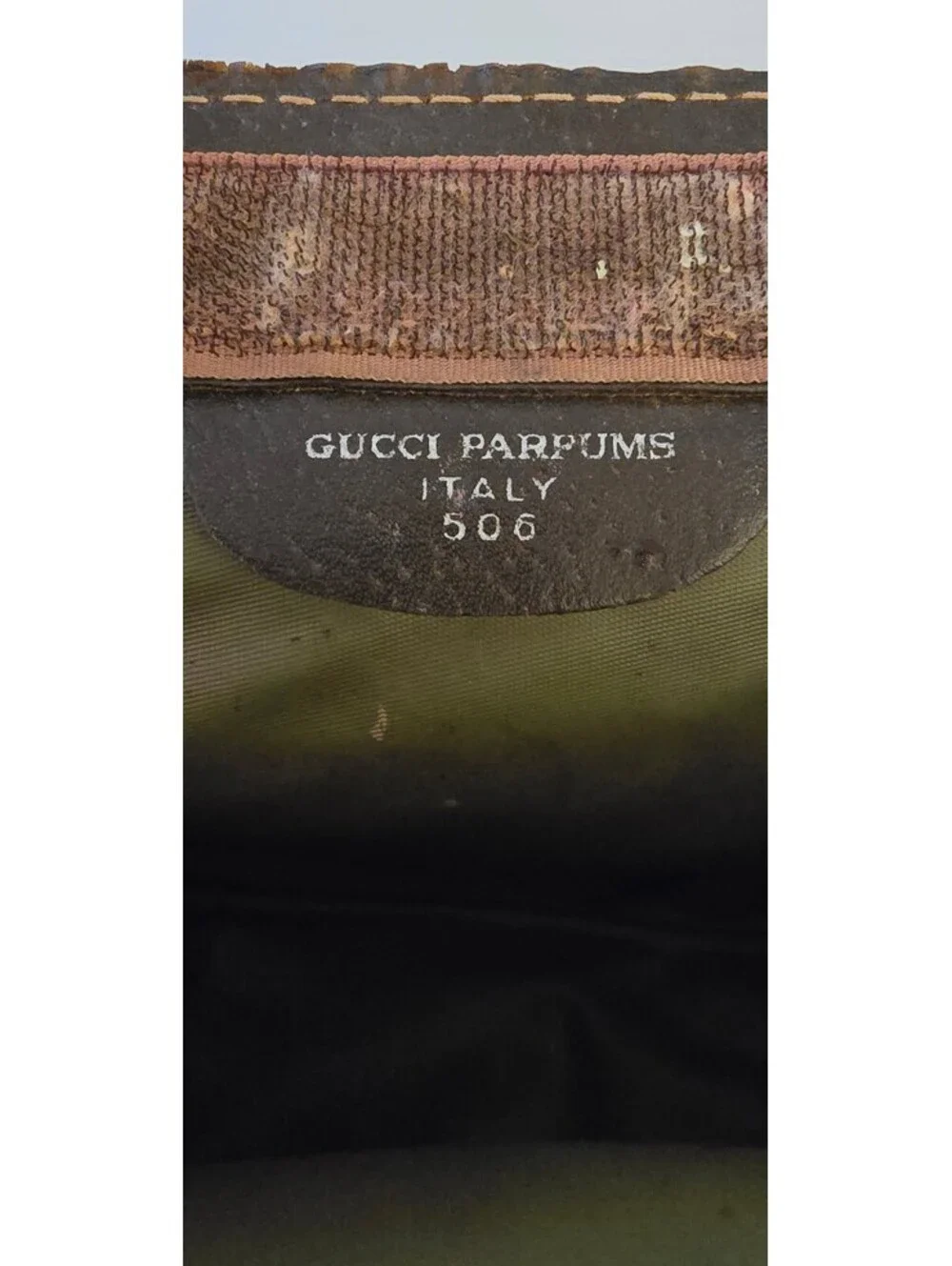 Vintage Gucci Parfums GG Monogram Web Stripe Cosmetic Pouch -Authenticated